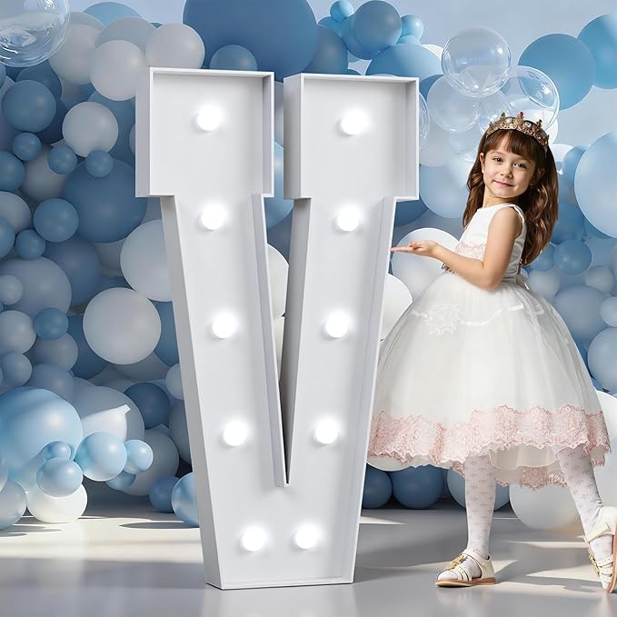 Marquee Letters 4 Feet Tall Large Light Up Letters Decorations Wedding Engagement Proposal White Party Decorations Marry Me Sign Big Cardboard Backdrop V