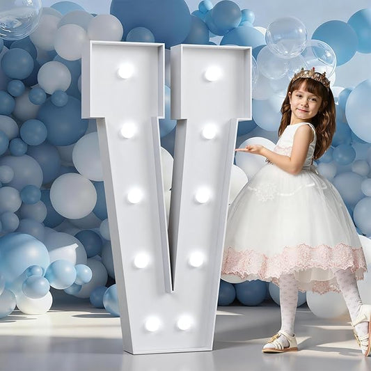 Marquee Letters 4 Feet Tall Large Light Up Letters Decorations Wedding Engagement Proposal White Party Decorations Marry Me Sign Big Cardboard Backdrop V