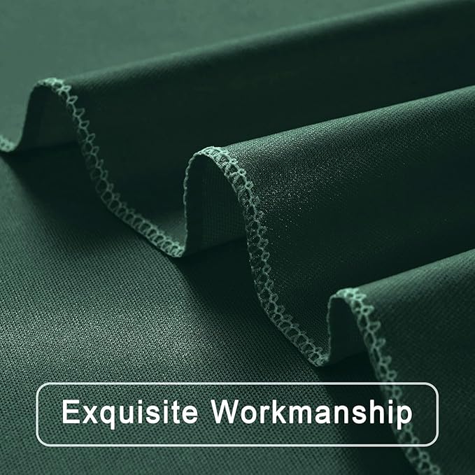 50 ft x 10 ft Wrinkle Free Hunter Green Backdrop Curtain for Parties, Polyester Dark Green Photo Backdrop Drapes 10 Panels 5x10ft for Baby Shower Wedding Birthday Party Photography Curtains