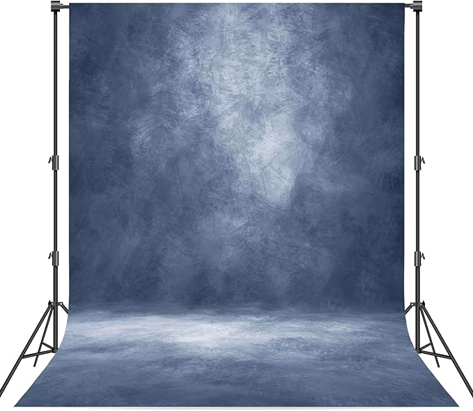 Abstract Professional Photography Backdrop for Portrait Photo Props Booth Background Photoshoot Studio with Polyester Fabric Roller Pocket on Top (6x8ft,Blue,No Stand)