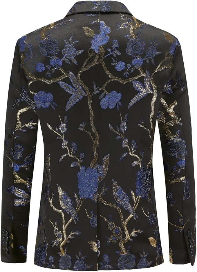 Cloudstyle Mens 2 Piece Floral Dress Suit One Button Dinner Tuxedo Jacket & Pants