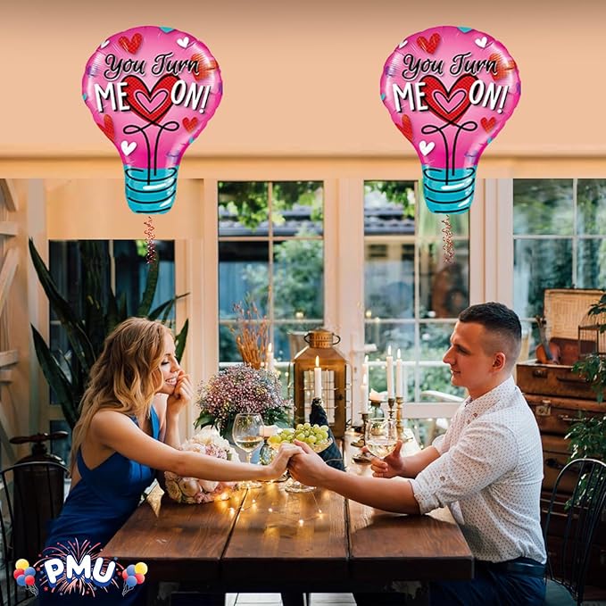 PMU Valentine's Day "You Turn Me On" 36in Mylar-Foil Balloon (25/pkg) Pkg/1