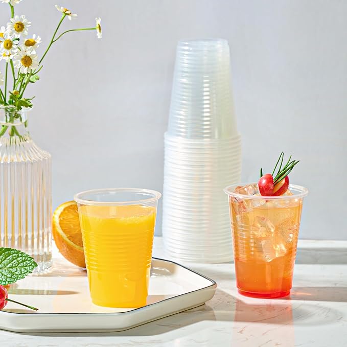 Turbo Bee 2500Pack 7oz Plastic Cups Disposable,Drinking Cups, Clear Plastic Tumblers for Birthday Parties, Picnics, Ceremonies, and Weddings