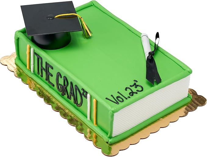 DecoPac Black Grad Cap with Tassels Cake Topper, Elegant Graduation Hat Cake Decoration, Food Safe, Pack of 12 (22422)