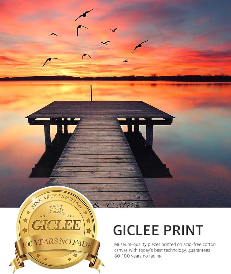 IPIC - Our Own Sunset Personalized Artwork with Names, Customized Gift for Anniversary. Giclee Wallart with High Grade Frame. Picture Size: 30x20