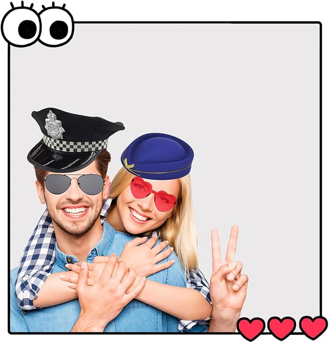21 Pcs Funny Party Photo Booth Props Set for Adults Assorted Dress Up Costume Hats Props Fun Sunglasses Fun Photo Booth Kits for Wedding Props, Birthday, Cosplay, Bachelorette Party Supplies