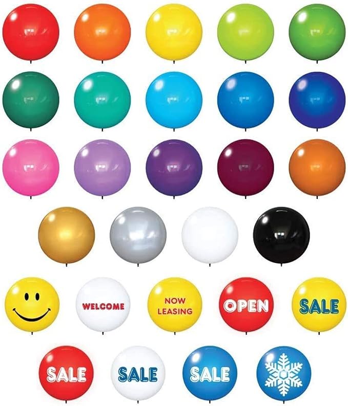 Weatherproof Reusable Balloon Cluster Kit – 5 Outdoor Balloons with Stand | Durable, Fade-Resistant, Wind-Resistant Balloons for Events, Car Dealerships, Parties & Grand Openings
