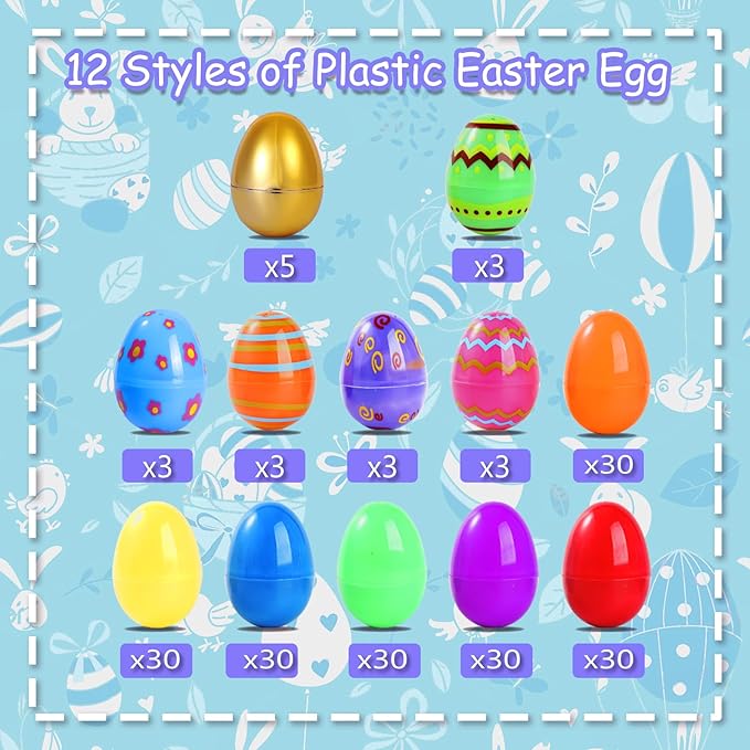 200 Pcs Prefilled Easter Eggs with Toys Inside,Easter Basket Stuffers Gifts in Surprise Eggs,Prizes Classroom Events,Gifts Bulk Fillers,Easte Party Favors