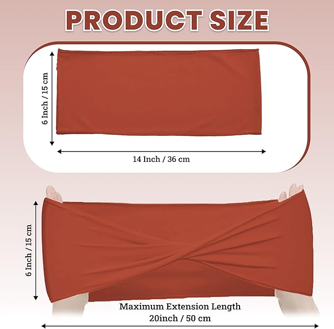VDS Pack of 100 PCS | Terracotta | Spandex Chair Sashes Bows Without Buckle | Stretch Elastic Banquet Universal Folding Chair Band Tie with for Wedding Party Conference Celebration Event Decoration
