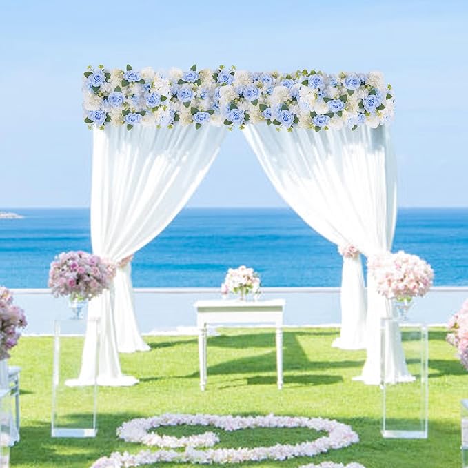 Pack of 10 Wedding Arch Decorations, 20.47 inch Artificial Flower Table Centerpieces Floral Arrangement for Wall Backdrop Party Bridal Shower Event Decor - Blue