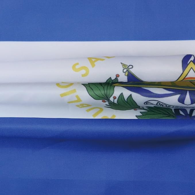 AZ FLAG Set of 10 El Salvador Flags - 90 x 60 cm - Salvadoran Flag 100% Polyester with Integrated Metal Eyelets