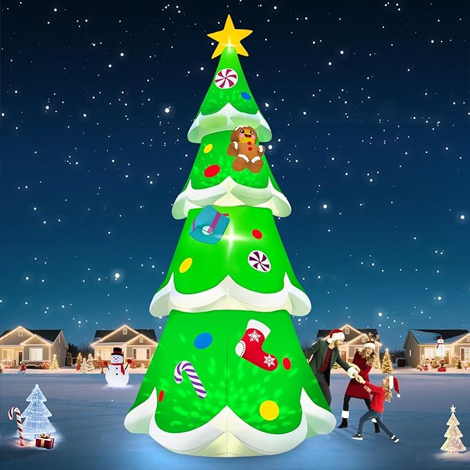 20FT Christmas Tree Inflatable with LED Light, Kalolary Giant Christmas Yard Inflatables Outdoor Xmas Blow-Up Outdoor Decoration for Holiday Party Courtyard Lawn Shopping Mall Street