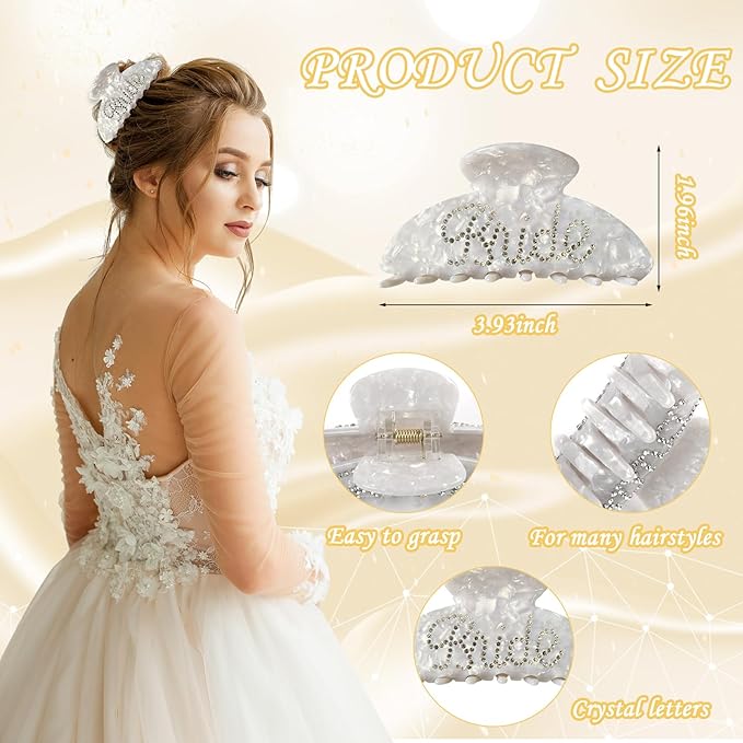 Bride to Be Gifts, Bridal Shower Wedding Gifts, Bride Tote Bag I Do Slippers Robe Hair Clip for Wedding Day
