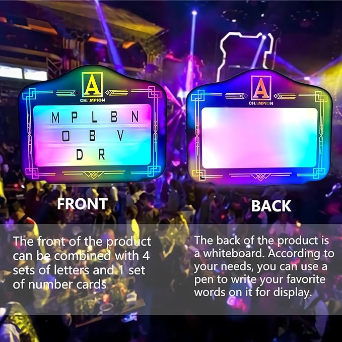 Bottle Service Sign,LED Letter Bottle Presenter,Bottle Service Lights Sign with 4 Set Letters & 1 Set Number,Nightclub LED Bottle Presenter for Home Decor, Birthday Parties,(A)