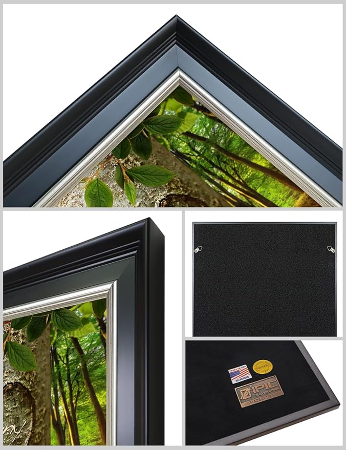 IPIC - Love Evergreen, Personalized Ideal Gift Custom Framed Wall Art with Names and Date, Giclee Prints with Solid Wood Frame, Unique and Memorable Present. Wall Art for Home Decor.