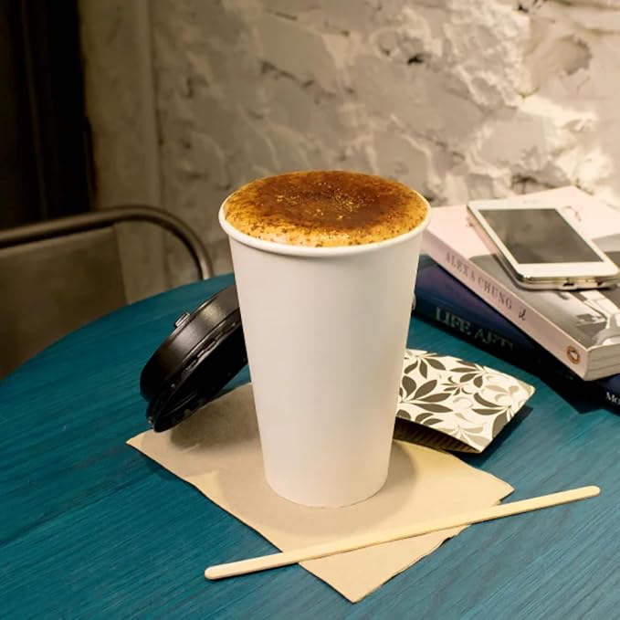 Karat 16 oz Paper Coffee Cup [1,000 ct] White Disposable Cup for Hot/ Cold Drinks and Beverages 90mm (C-K516W)