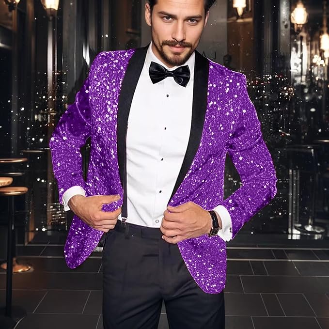 High-End Suits Sequins Men Tuxedo Sparkly Shawl Lapel Homecoming Suit Glitter 2 Pieces Party Prom Festival Blazer Pants