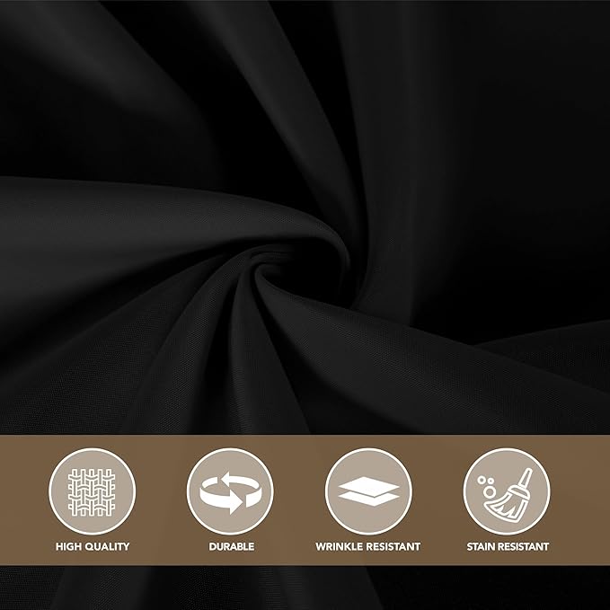 sancua Black Round Tablecloth 108 Inch Diameter, 8 Pack - Circle Polyester Fabric Table Cloth for Wedding Party Reception Banquet Birthday, Washable Formal Table Cover (Fit 42-96 Inch Tables)