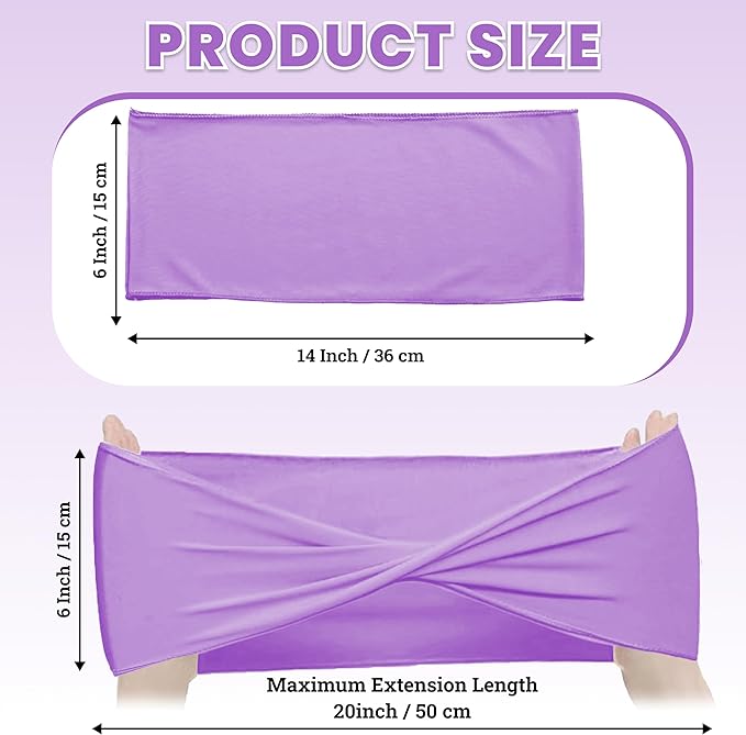 VDS Pack of 75 PCS | Lavender | Spandex Chair Sashes Bows Without Buckle | Stretch Elastic Banquet Universal Folding Chair Band Tie with for Wedding Party Conference Celebration Event Decoration