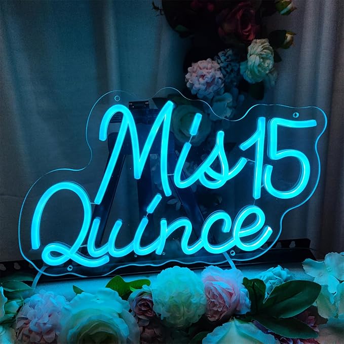 Mis Quince Neon Sign for Wall Decor,Happy Birthday Neon Signs for Bedroom Wall with Dimmable Switch for Any Age Children's Room, Bar, Party, Christmas, Wedding Decoration,SIGNVIA,40 * 25cm