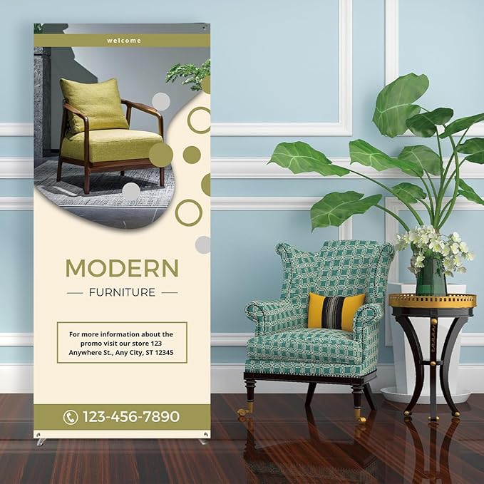 BillyPrint Custom Banner with X Stand 32x78" | Personalized X Banner Stand for Advertising, Stores, TradeShow, Restaurant, Event, Birthday & Party | Fast delivery | HD Print With Travel Bag - 1 unit