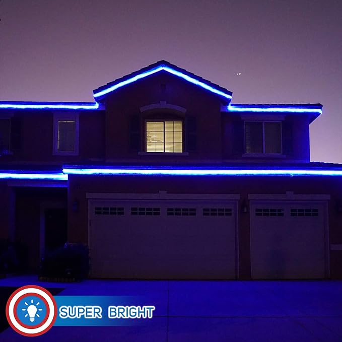 Russell Decor LED Rope Lights Festival Holiday Party Seasonal Christmas Decoration 30ft - 200ft Customized Available (Blue, 30)
