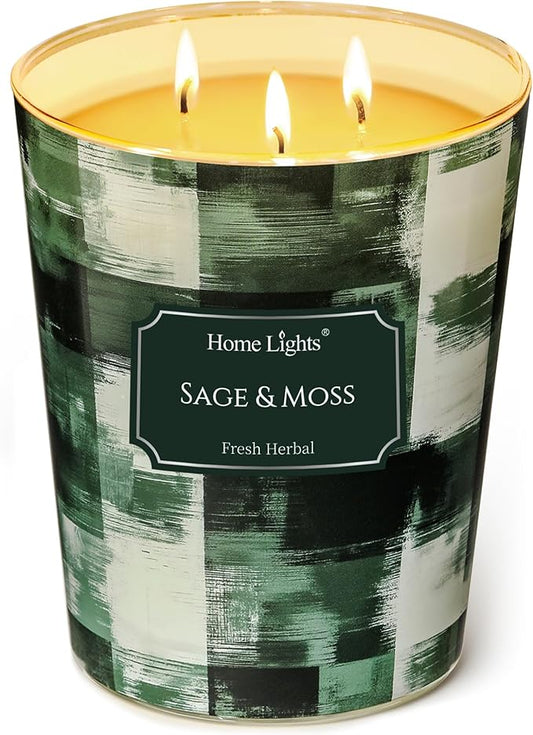 HomeLights Scented Candles | Large Jar 34 Oz Natural Soy Candle | 130 hrs Long-Lasting with 3 Wicks | Scandinavian Minimalist Home Decor | Gifts for Mom & Women, Coconut Island