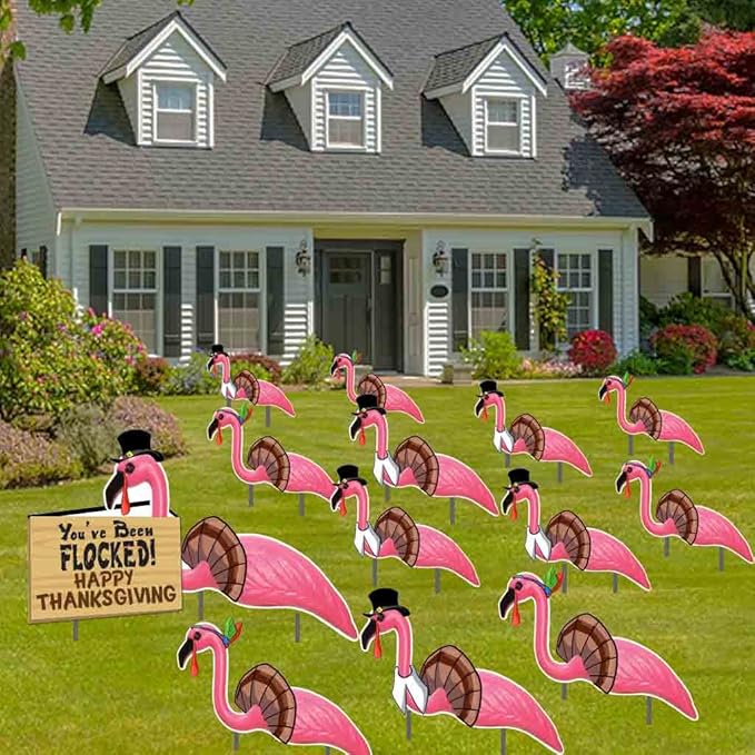 VictoryStore Thanksgiving Lawn Decorations You've Been Flocked