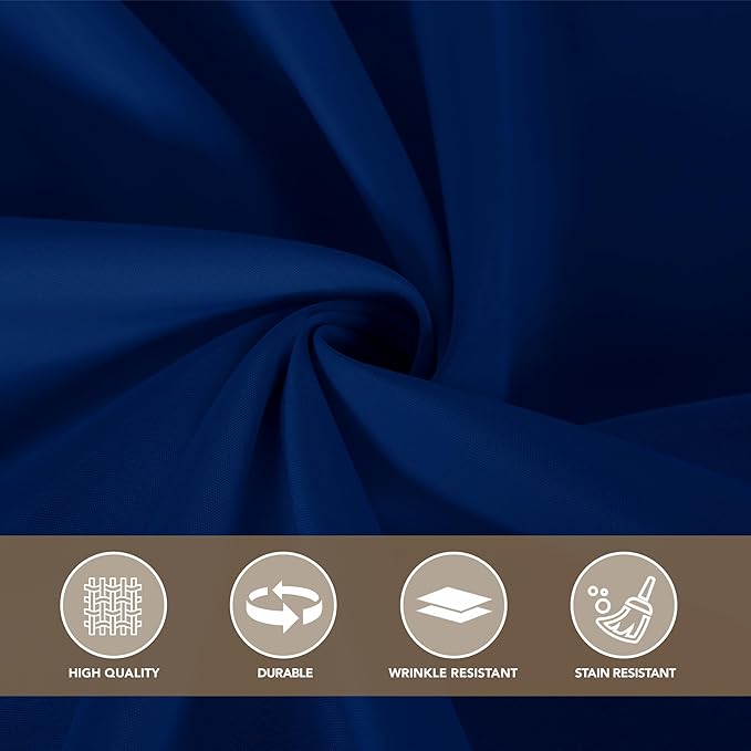 sancua Rectangle Tablecloths for 8 Foot Tables, 6 Pack - Washable Polyester Fabric Table Cloth for Wedding Party, Birthday, Banquet Reception, 60x120 Inch, Navy Blue