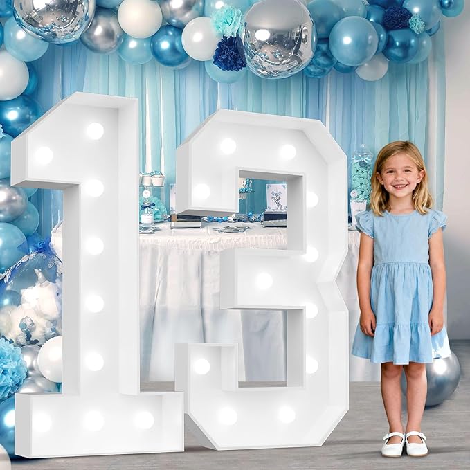 Ledido 4FT Marquee Light Up Numbers 13, Marquee Numbers 4 Feet Tall for Birthday, Anniversary,Graduation Party Decorations,Big 13th Birthday Number for Party Decor,Cool White Large Lighted Number 13