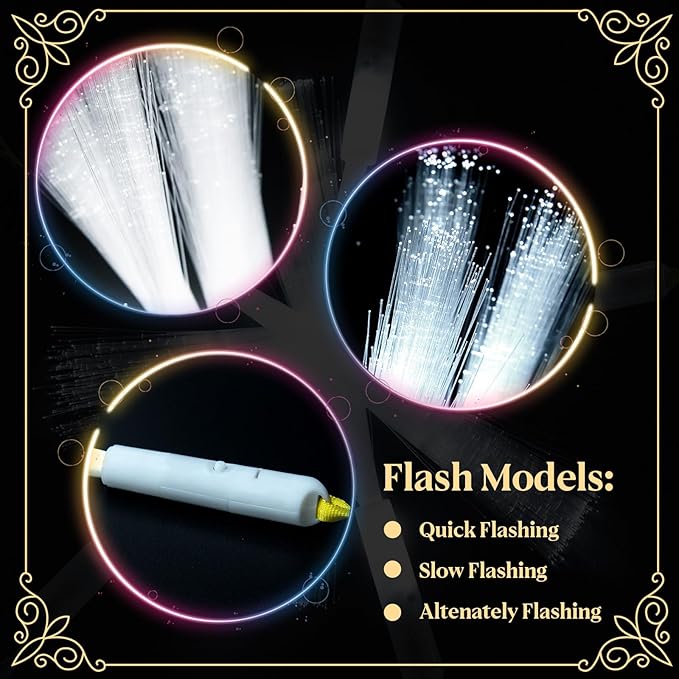 100 PCS White Fiber Optic Wands, LED Fiber Wands, Wedding Party Supplies, Glow Fiber Wands Sticks, Flashing LED Wands, Fiber Optic Light Wand Stick for Glow Party, Bar Dj, Halloween and New Year