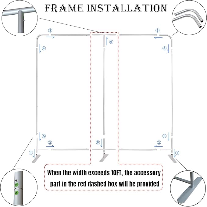 Customize Portable Tension Fabric Tradeshow Backdrop,Tradeshow Dispaly,Tradeshow Booth,Step and Repeat Pop Up Banner with Stand for Photo Background(7.5x13FT)