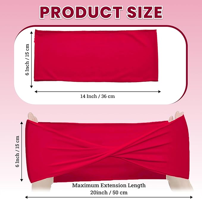 VDS Pack of 100 PCS | Red | Spandex Chair Sashes Bows Without Buckle | Stretch Elastic Banquet Universal Folding Chair Band Tie with for Wedding Party Conference Celebration Event Decoration