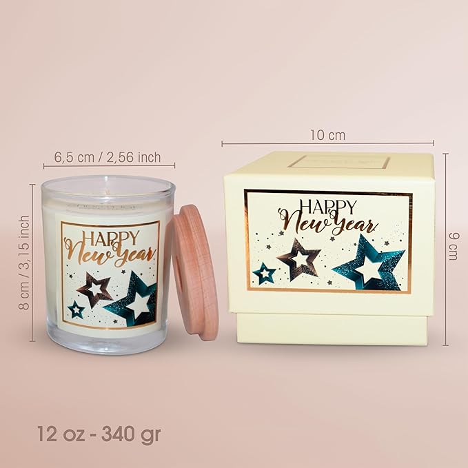 CharmLab Candle – Christmas, 12 oz Glass Jar with Wooden Lid, Wood & Spice Sandal Scent, Christmas Star, Up to 40H Burn, Luxury Gift Box, Elegant Holiday Candle & Home Decor Gift