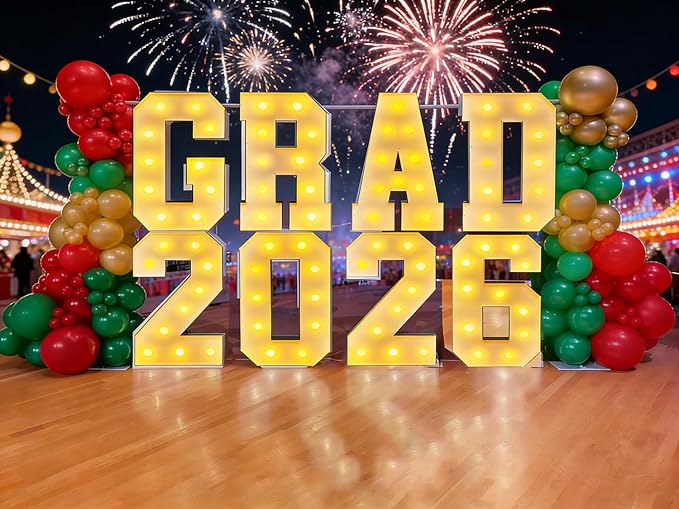 LANGXUN 3ft 2026 Numbers Kit for New Year Graduation Decorations Photo Backdrop, Large LED Marquee Light Up Letters, Class of 2026 Ornaments Sign for High School Party Supplies Décor