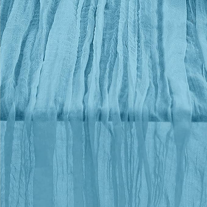 6 Pack Baby Blue Cheesecloth Table Runner 35x120 Inch 10Ft Rustic Gauze Cheese Cloth Table Runner Sheer Cheesecloth Table Runners for Wedding Party Bridal Shower Decoration