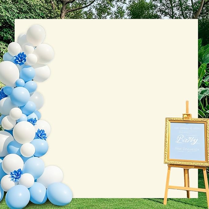 Arch Backdrop Stand with Cover Set 6.6FT x 6.6FT Square Metal Arch Stand and Ivory Arch Cover Wedding Arch Stand with Spandex Backdrop Covers for Birthday Party Bridal Baby Shower Arched Decorations
