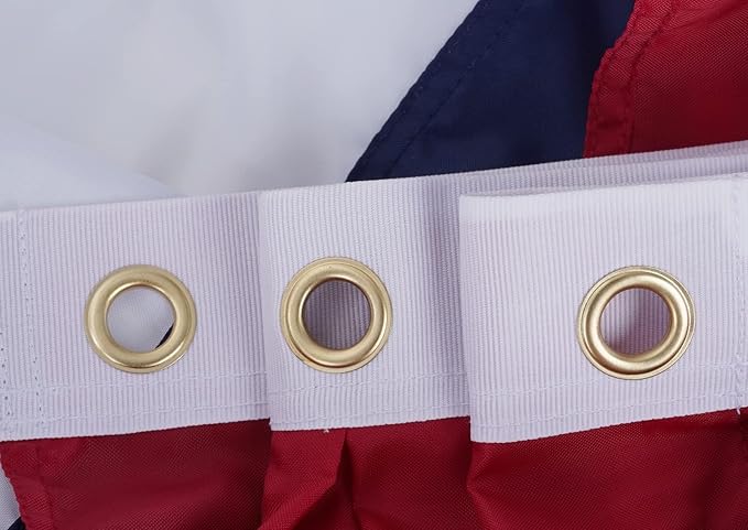 ROTERDON American Flag Bunting - 3x6 ft (4 PCS), Outdoor Patriotic Bunting, Embroidered 4th of july Decorations Outdoor, with Brass Grommets