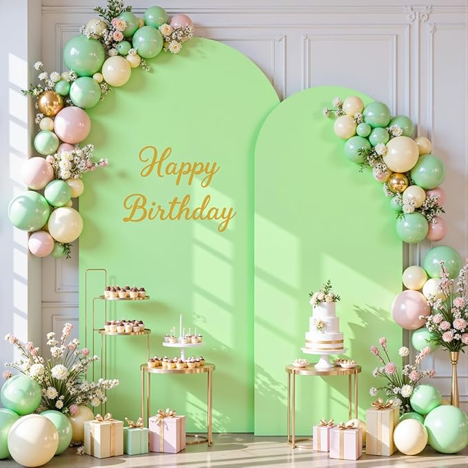 Sage Green Arch Backdrop Cover Set of 2 Spandex 7.2 and 6ft Arch Covers Stretchy Backdrop Birthday Party Arch Stand Covers for Baby Shower Wedding Bridal Shower Banquet Photo Background Decorations