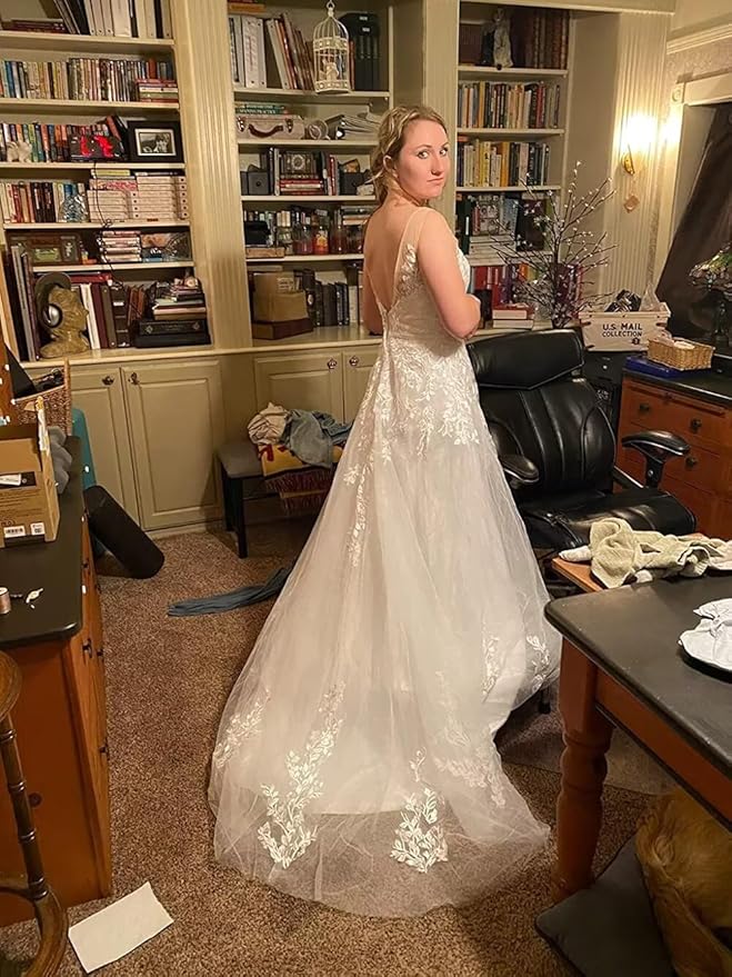 Boho Lace Wedding Dresses for Bride 2026 Tulle Long Sleeve Wedding Dress Ball Gowns Satin Mermaid Bridal Gown