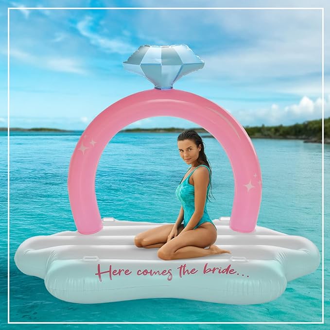 Pop Fizz Designs Giant Ring Float - Ultimate Bachelorette Pool Float - Diamond Ring Pool Float for Bachelorette Party Decorations
