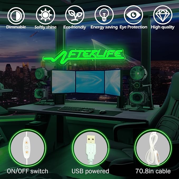 Ajoyferris Cyberpunk Neon Sign Game Led Sign for Wall Decor Shooting Games Neon Light for Gaming Room Man Cave Bedroom Decoration Cool Neon Light Sign for Teen Boys