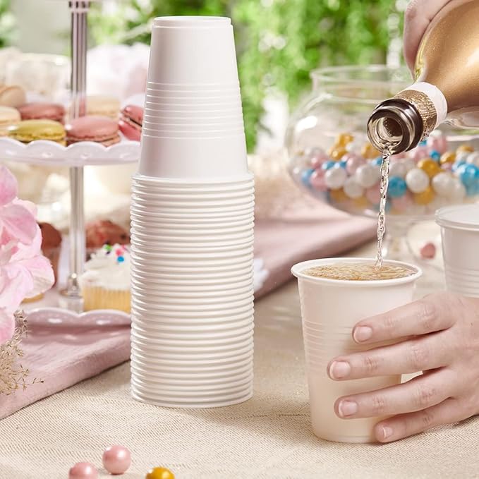 Comfy Package White Plastic Cups - Cold White Cups for Parties, Disposable Drinking Cups for All occasions (9oz., 2000, Count)