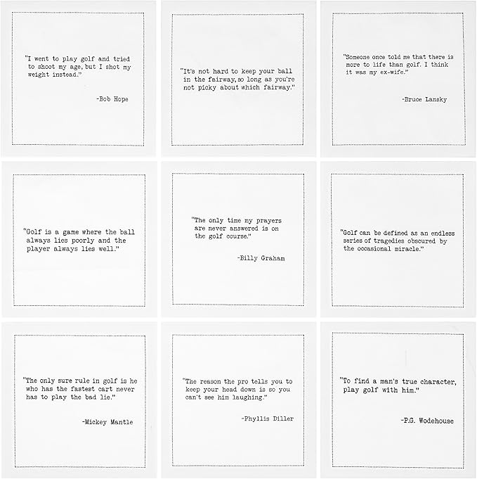Five Star Funny Golf Humor Quotes | White Cotton Cocktail Napkins | 50 Luxury Disposable Beverage Napkins with Witty Bar Quotes | Drink Napkins for Parties, Bars, Weddings & Game Nights