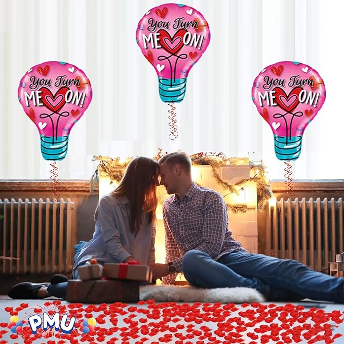 PMU Valentine's Day "You Turn Me On" 36in Mylar-Foil Balloon (10/pkg) Pkg/1