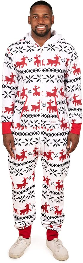Tipsy Elves Christmas Onesies for Adults - Comfy Unisex Matching Holiday Jumpsuits with Convenient Pockets