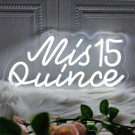 Mis Quince Neon Sign for Wall Decor,Happy Birthday Neon Signs for Bedroom Wall with Dimmable Switch for Any Age Children's Room, Bar, Party, Christmas, Wedding Decoration,SIGNVIA,36 * 17cm