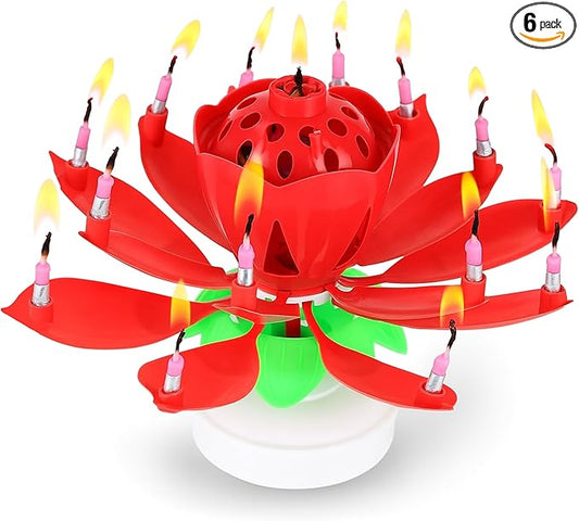 PMU 6 Pack Birthday Candles, Cake Candles, Safe for use Does not Contain Sparklers, Fireworks - Red