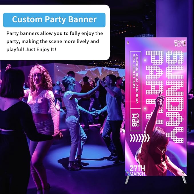 Custom Banner with X Stand 31.5" X 70.86", Banners and Signs Customize, Custom Retractable Banner with Travel Bag for Display, Store, Wedding, Graduation, Outdoor Indoor Events - Made in USA