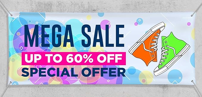 Customizable Vinyl Banner 4x8 - For Business, Graduation, Parties - Indoor & Outdoor Use - Full Color Personalized 13oz Sign with HD Printed Text and Photos
